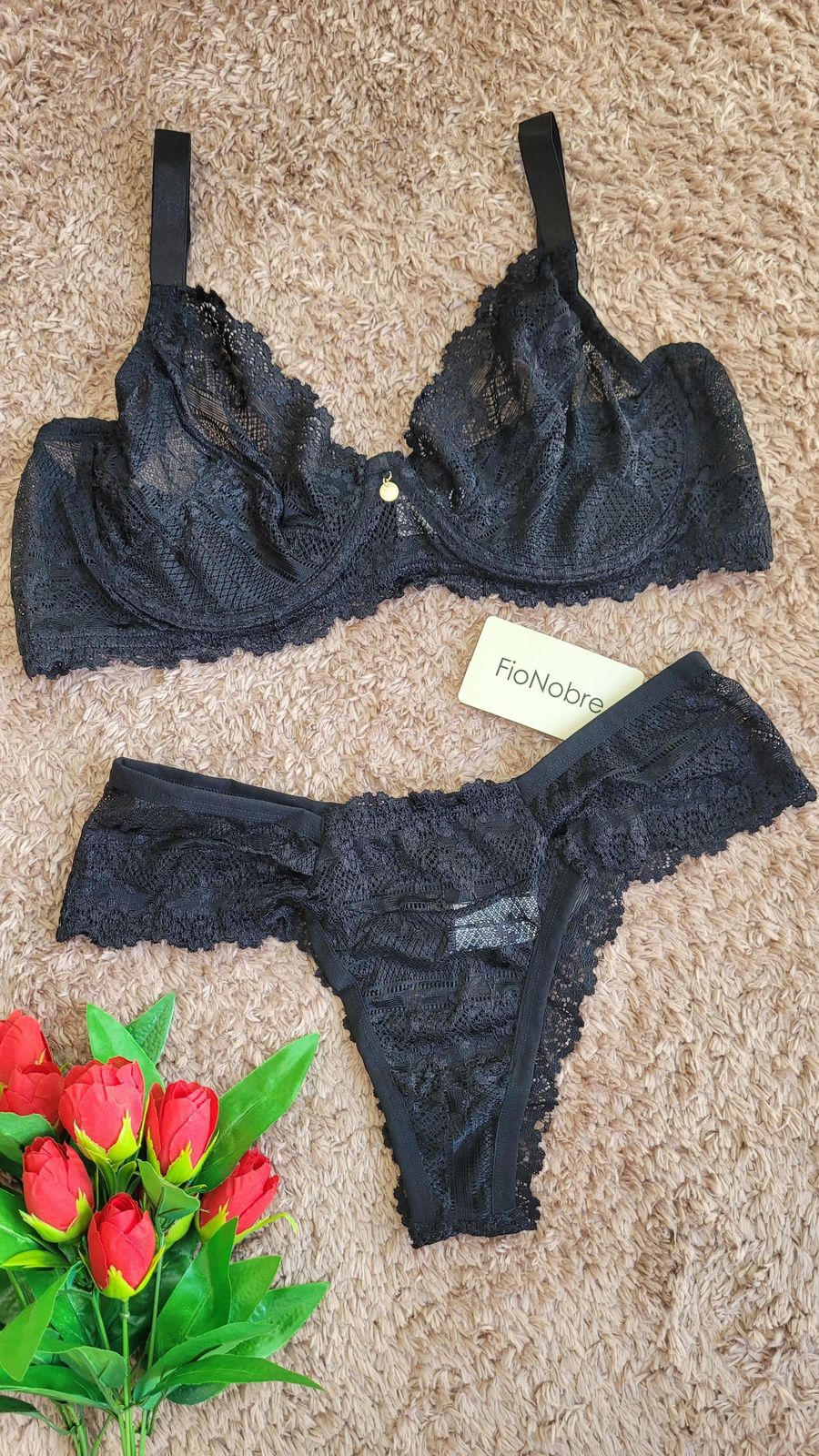 Conjunto sutiã em renda FioNobre